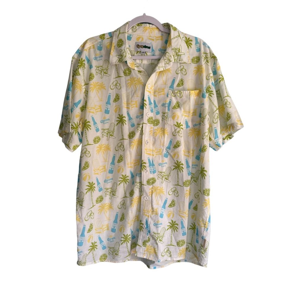 Tipsy Elves Men's Button Up‎ Shirt Corona Hawaiian Size XL